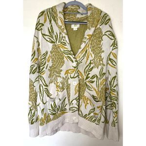 Maeve Anthropologie Pineapple Cardigan Sweater Size XL